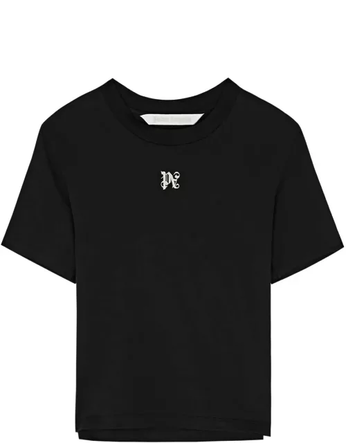 Palm Angels Logo-embroidered Cotton T-shirt - Black And White - M (UK12 / M)