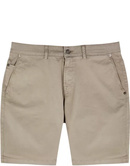 7 For All Mankind Perfect Stretch-cotton Chino Shorts - Grey - 28 (W28 / XS)