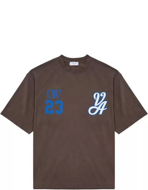 Off-white Varsity Skate Printed Cotton T-shirt - Brown