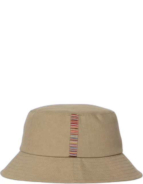 Men's Linen Bucket Hat with Stripe Tri