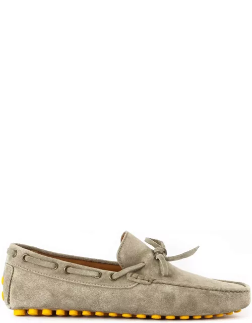 Doucal's Beige Suede Driver Loafer