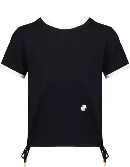 Patou Black Stretch-cotton T-shirt
