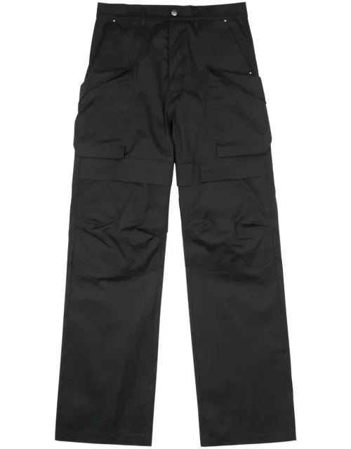Rick Owens Stefan Stretch-cotton Poplin Cargo Trousers - Black - 36 (W36 / XL)