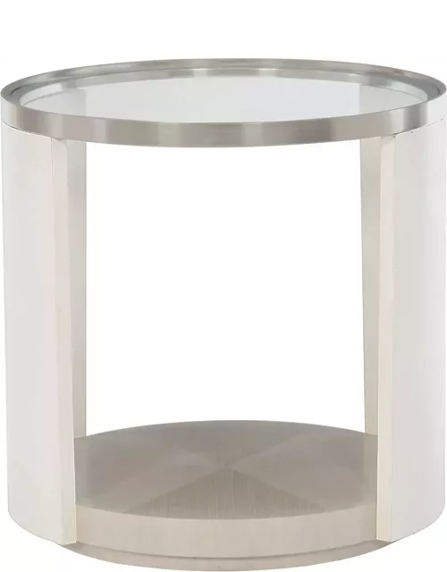 Axiom Glass-Top Oval Side Table