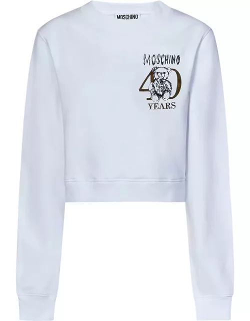 Moschino Logo Printed Crewneck Cropped Sweatshirt