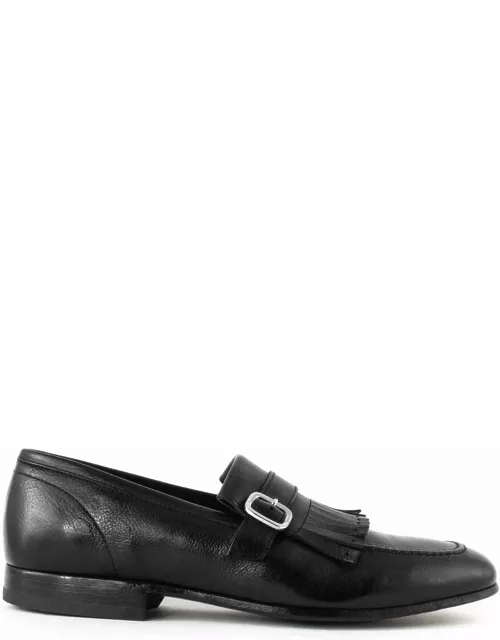 Green George Black Leather Loafer